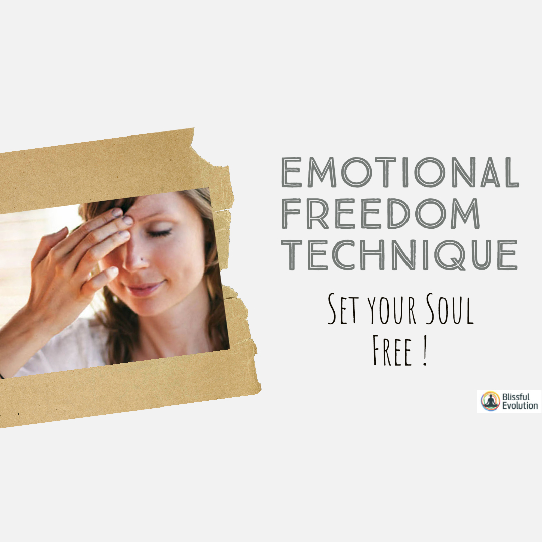 Woman tapping her forehead practising emotional freedom technique