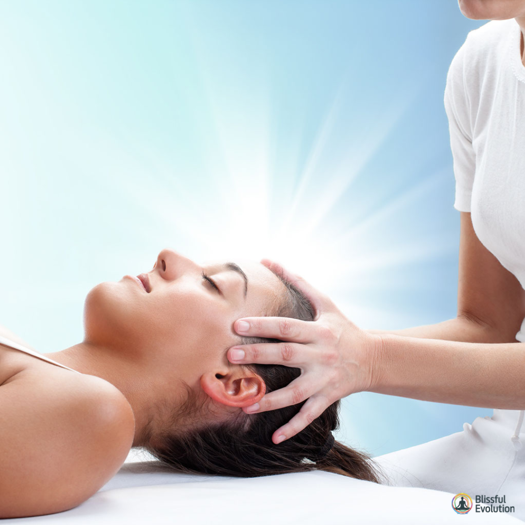 Woman receiving Bio Energy Therapy from Holistic Therapist Abi Beri at Blissful Evolution